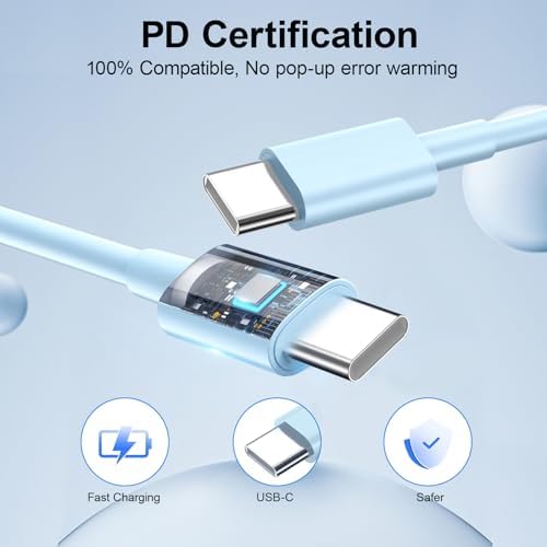 Compatible with iPhone 16/15 Charger Fast Charging, Dual Port 20W USB C Wall Charger Block Type C to Type C 10ft Long USB C Fast Charing Cable for Phone 15/16/Pro Max/Pro/PlusPad Pro/Air/Android – Enhanced Compatibility and Speed