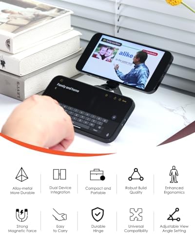 Twins Carry: Magnetic Dual-Phone Holder for iPhone & Android | Lightweight Solution for Professionals, Travelers & Gamers | Manage 2 Mobile Phones for Work, Personal Use (Black, General) – Enhanced Compatibility and Speed