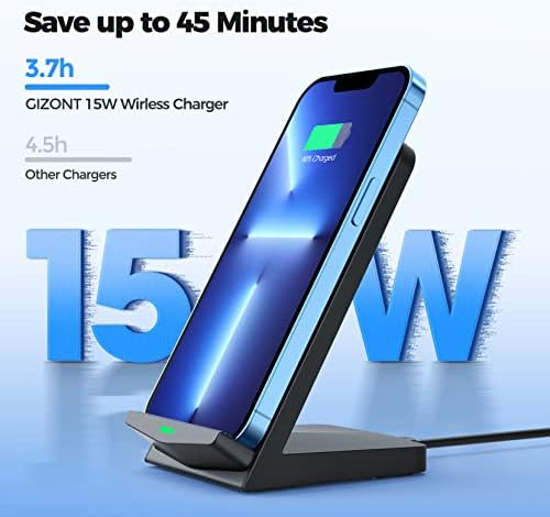 Dual Pack Wireless Charging Stand – 15 W Fast Charge for i Phone 15/14/13/12/11 Pro Max & Galaxy S23/S22/S21/S20 – Ergonomic Design for Home & Office – Universal Compatibility for Google Devices & More – Tangle-Free Convenience for Seamless Charging Experience