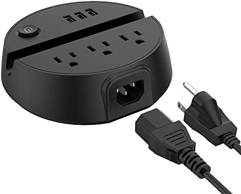 NTONPOWER Versatile Nightstand Power Strip with USB – 3 AC Outlets and 3 USB Ports, 5 ft Extension Cord with Energy-Saving Switch and Device Holder for Home, Office, and Travel Essentials (White) – Streamlined Charging Solution for Multiple Devices