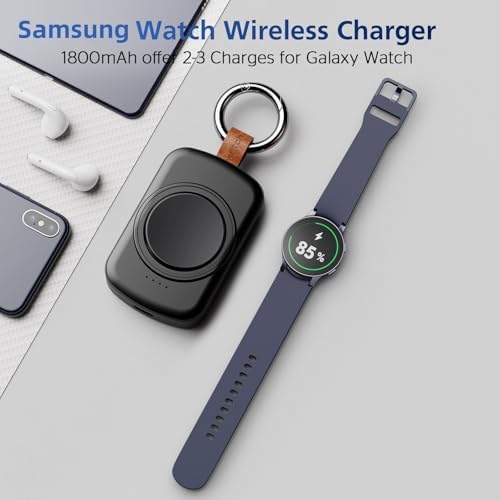 Sleek 1800 m Ah Magnetic Wireless Charger for Samsung Galaxy Watch Series – Ultimate On-the-Go Power Solution for Galaxy Watch 7/Ultra/6/6 Classic/5/5 Pro/4/3/Active 2/1 – Fast, Compact, and Stylish Charging Accessory for Your Smartwatch Lifestyle