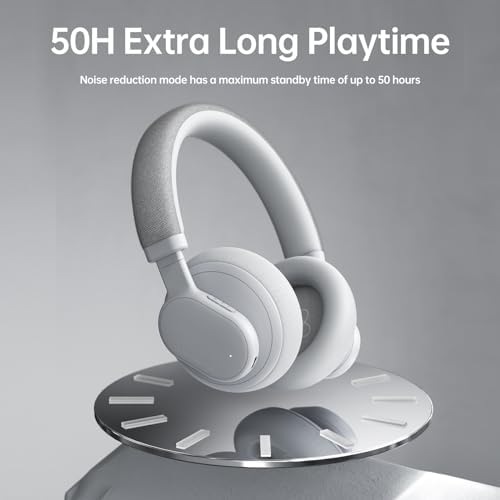 Discover the Ultimate Audio Escape with FINGERTIME’s Bluetooth 5.3 Over-Ear Headphones – Advanced Active Noise Cancelling, Unmatched 40-Hour Playtime, and Luxurious Comfort in a Sleek Grey Finish for Effortless Audio Bliss and Flawless Connectivity