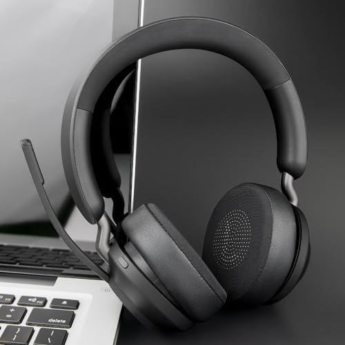 Revolutionary SOULWIT Cooling Gel Earpads for Jabra Evolve2 65 & 40 – Experience Ultimate Comfort with Breathable Ice Silk Fabric – Superior Replacement Ear Cushions for On-Ear Wireless Headsets – Perfect for Long Hours of Use in Sleek Black – Elevate Your Listening Experience with Enhanced Performance and Style