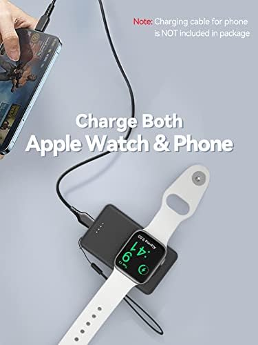 LVFAN 4000 m Ah Magnetic Wireless Power Bank for Apple Watch – Sleek Portable Charger Compatible with Series 1-10, SE, Ultra – Fast Charging Smartwatch Battery Pack for On-the-Go Convenience in Black