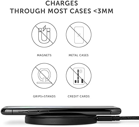 Luxury Italian Leather Wireless Charger – Native Union High-Speed Qi Certified Pad for i Phone 12/11 Series – Elegant Tan Charging Station with Enhanced Compatibility and Style – Perfect for Home or Office Use