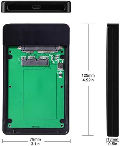 JSER USB 3.1 Type-C to 1.8 Inch Micro SATA SSD Enclosure – High-Speed 5 Gbps External Hard Drive Case for Seamless Data Transfer and Enhanced Compatibility – Tool-Free Setup for Effortless Storage Expansion and On-the-Go Use