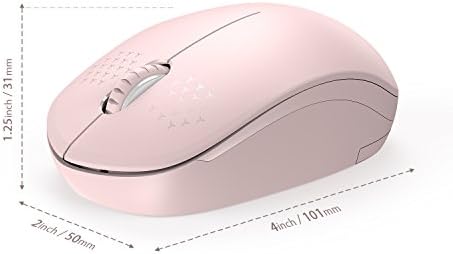Light Blue Wireless Mouse – Ultra-Quiet 2.4 GHz Noiseless Computer Mouse with USB Receiver for Seamless Windows Experience – Portable, Ergonomic Design for Home, Office, or Travel