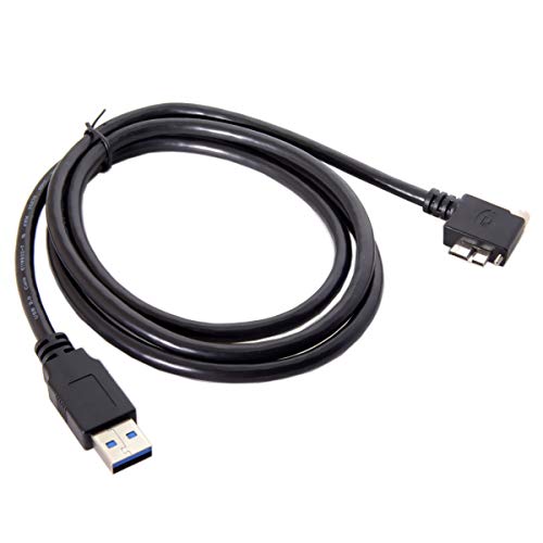 Chenyang 90-Degree Micro USB 3.0 Cable – Type A Male to Micro B Male, 3 M High-Speed Connector for Industrial Cameras & Devices, Enhanced Durability with Mount Panel Screws, Perfect for Tight Spaces and Optimal Cable Management