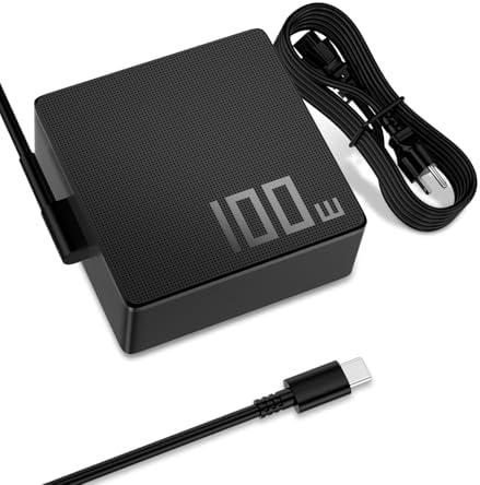 Power Up Your Laptop Anywhere: 100 W USB-C Fast Charger for Asus, HP, Lenovo, Mac Book & More – Versatile, Compact & Safe Charging Solution with 6 ft Cords for Enhanced Compatibility and Speed