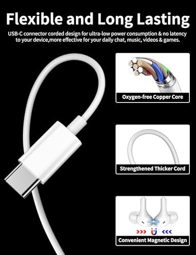 Elevate Your Audio Experience with APETOO USB-C Earbuds: Advanced Noise-Cancellation Technology, High-Fidelity Stereo Sound, 5 Customizable EQ Settings & 7 Voice Modulation Features – Perfect for Gaming, Music Listening, and Professional Recording – Ergonomically Designed in Sleek White for Ultimate Comfort and Enhanced USB-C Compatibility