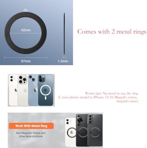 20mm Ball Magnetic Phone Car Mount for MagSafe iPhone 16/15/14/13/12 Pro Max & Smartphones, Metal Cell Phone Holder with Universal 20mm Socket Compatibility – Enhanced Compatibility and Speed