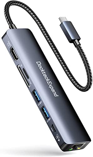 Transform Your Tech Experience with the Dockteck 7-in-1 USB C Hub Multiport Adapter – Ultimate 4 K HDMI, High-Speed Ethernet, 100 W PD Charging, Dual USB 3.0 Ports & SD/TF Card Reader for Mac Book, i Pad, HP, Dell XPS & More – Perfect for Seamless Connectivity and Enhanced Productivity!