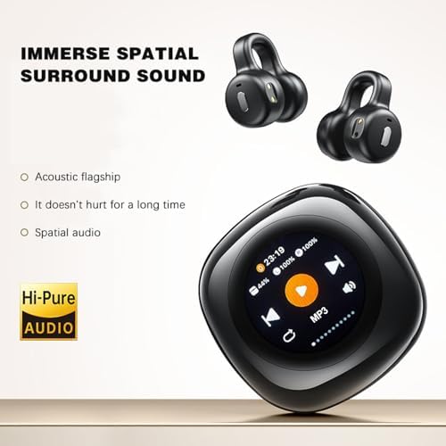 Air Conduction Bluetooth Earbuds for Active Lifestyles – Lightweight Open Ear Clip-On Design with Touch Controls for Ultimate Comfort and Awareness – Perfect for Fitness, Cycling, and Daily Commutes – Secure Fit, Bluetooth 5.4 Connectivity, and Broad Device Compatibility for Superior Sound Quality and Safety