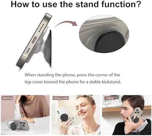 AUROX Mag Safe Phone Grip and Stand – Expandable Collapsible Mobile Holder for i Phone 12-16 Series – Secure Magnetic Attachment in Chic White & Pink – Versatile Kickstand for Streaming and Hands-Free Use – Enhance Usability and Style for Everyday Convenience