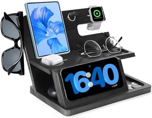 Premium 3-in-1 Wooden Charging Stand for i Phone 16/15/14/13/12 & Apple Watch – Ultimate Nightstand Organizer for Men – Ideal Gift for Dad, Husband, Boyfriend, or Son – Enhanced Speed & Compatibility with Air Pods – Perfect for Father’s Day, Anniversaries & Holidays – Stylish & Functional i Phone Charger Station for All Apple Devices – A Must-Have Tech Accessory for the Modern Man – Elevate Your Gifting with This Unique Natural Wood Design – Effortlessly Charge Your i Phone, Apple Watch, and Air Pods in One Sleek Station – Standby Mode Convenience Meets Aesthetic Appeal – Perfect for Home or Office Use – Impress Your Loved Ones with a Thoughtful and Practical Gift that Combines Style and Utility – The Go-To Choice for Apple Enthusiasts Seeking Quality & Performance in Charging Solutions.