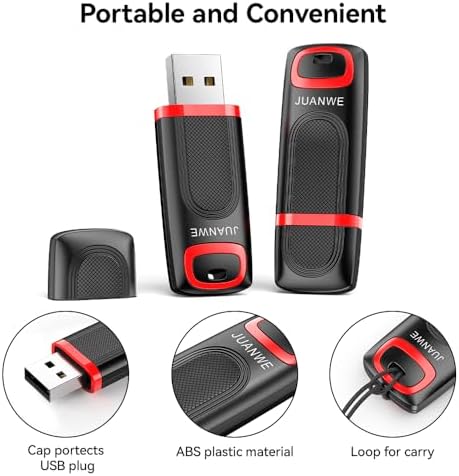 JUANWE 128 GB USB Flash Drive Dual Pack – High-Speed USB 3.0 Thumb Drive with LED Indicator for Effortless Data Storage Across Devices, Ideal for PCs, Laptops, Car Audio, and Smart TVs – Reliable and Compact Memory Solution for Your Digital Needs