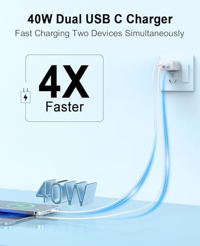 Ultimate 3-Pack i Phone & Samsung Dual-Port USB C Charger Block – i GENJUN 20 W QC + PD 3.0 Fast Charging Adapter for i Phone 15/14/13/12/X and Galaxy Devices – Sleek, Compact, and Reliable Wall Charger for Efficient Power on the Go