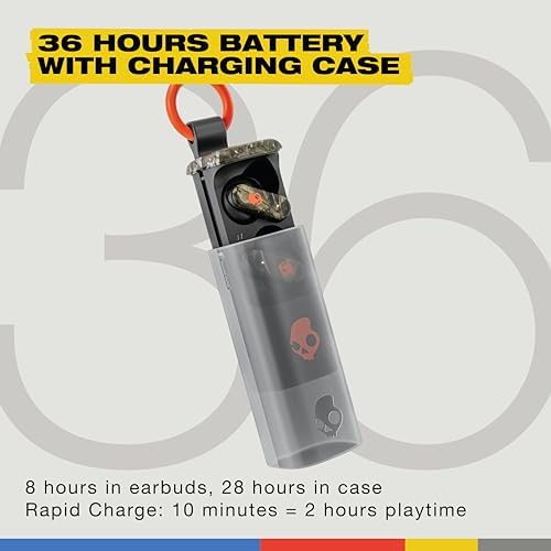 Skullcandy Dime Evo Wireless Earbuds – Premium Bluetooth Headphones with 36-Hour Battery, Noise Isolation for Superior Sound Quality, Hands-Free Microphone & Compact Clip Case – Ideal for i Phone & Android Users – Bone Color