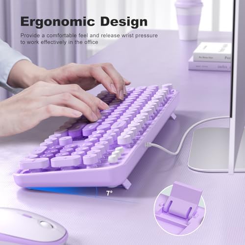 Retro-Inspired Full Size Typewriter Keyboard with Number Pad – Wired USB Keyboards for Windows 7, 8, 10, 11 | Enhance Your Typing Experience with Classic Charm and Modern Efficiency | Perfect for Home and Office Use