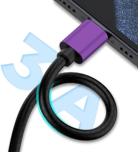 Cyven Premium 3 ft USB Type C Cable Duo Pack – Fast Charge & Data Transfer Cord, Durable TPE Construction, Compatible with Samsung Galaxy A Series, LG V Series, and More – Stylish Pink Design for Enhanced Performance and Versatility