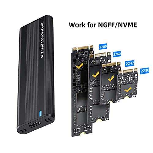 Supercharge Your Storage with Cablecc USB4 20 Gbps Type-C M.2 NVME/SATA SSD Enclosure – Effortless Data Transfer and Maximum Compatibility for 2280/2242/2260 mm Drives – RTL9220 Chipset for Enhanced Performance and Portability