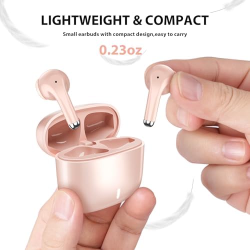 Stylish Pink Wireless Earbuds with Advanced Touch Control – Bluetooth 5.3 Compatibility for Samsung S25/S24 Ultra/S23 FE/S22+/S21 & i Phone 16/15 Pro Max/14 Plus/Pixel 9 XL – Ergonomic Comfort for Extended Listening and Clear Calls