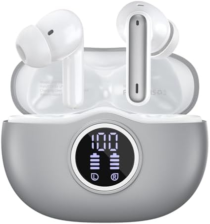 Unleash Superior Audio Performance with Sea Blue Wireless Earbuds – Featuring Bluetooth 5.3 for Rapid Connection, 40-Hour Endurance, Deep Bass Enhancement, and Noise Cancelling Technology – IP7 Waterproof for All-Weather Use with i Phone & Android Compatibility