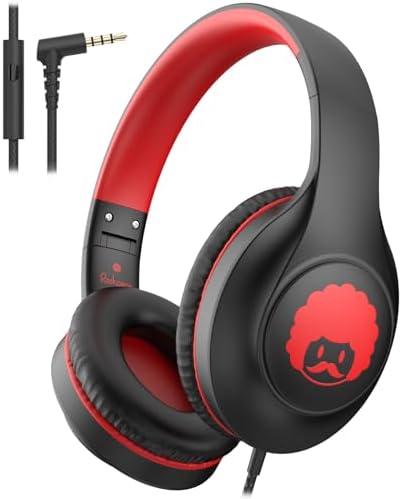 Rockpapa C24 Foldable Kids Headphones with Microphone – Lightweight Wired Audio Solution in Eye-Catching Purple & Green for School, Travel, and Play – Ideal for Young Listeners with Enhanced Compatibility and Superior Portability