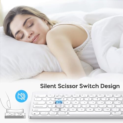 Elevate Your Mac Experience with OMOTON Wireless Bluetooth Keyboard – Ergonomic Design & Numeric Keypad for Seamless Typing on Mac Book Pro/Air, i Mac, Mac Mini & More – Sleek Silver Finish for a Stylish Workspace