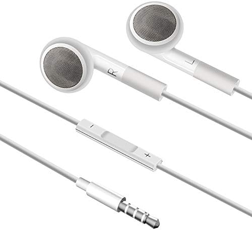 Jelanry Premium 3.5 mm Earbuds with Integrated Remote for Apple Devices – Superior Sound and Comfort for Shuffle and Touch Models – Perfect for Music Lovers on the Go – Tangle-Free, Lightweight Design with Enhanced Bass for Ultimate Listening Experience – Ideal for Daily Use and Workouts – Durable and Stylish in Classic White