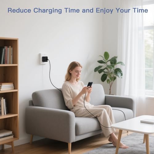 45 W Dual-Pack USB-C Fast Charger with 6 FT Cable – Universal Compatibility for Samsung Galaxy S25+/Ultra, i Phone 16/15 & More – Rapid Power Delivery with PPS Technology for Enhanced Device Efficiency