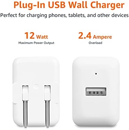 Power Up Anywhere: Amazon Basics 12 W USB-A Wall Charger for i Phone & Samsung – Dual Pack, 2.4 A Fast Charging, Compact Design with Safety Features for Home & Travel