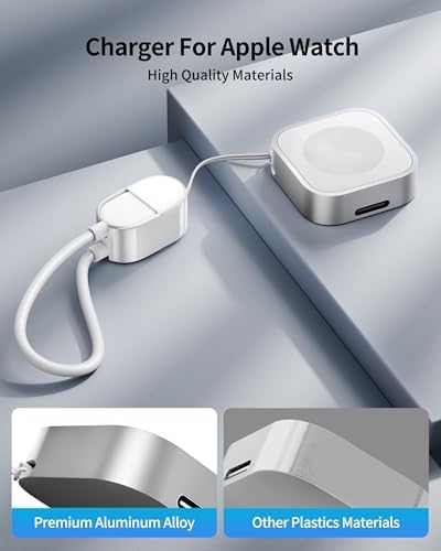 Dual-Function Magnetic USB-C Charging Cable for Apple Watch – Efficient Fast Charging for i Watch Ultra, SE, and Series 10-3 – The Ultimate Travel Essential for Camping, Cruising, and Vacations – Lightweight, Durable Design Ensures Seamless On-the-Go Power Solutions