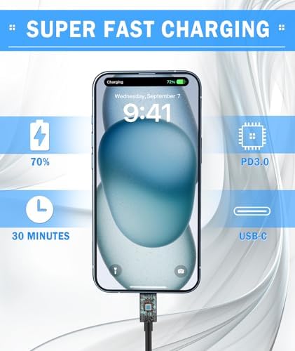 2025 Advanced 45 W Super Fast USB-C Charger with 6 FT Cable – Optimal Power Delivery for i Phone 16 Pro Max, 16 Plus, 15 Pro Max – Compact, Safe, and Efficient Wall Charger for Ultimate Device Performance