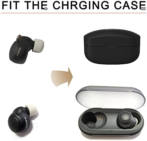 Upgrade Your Listening Experience with Memory Foam Ear Tips for Sony WF-1000 XM4, XM5 & Link Buds S – Superior Comfort & Sound Isolation – 3 Pairs Medium Black – Essential Replacement Accessories for Enhanced Audio Performance and Secure Fit