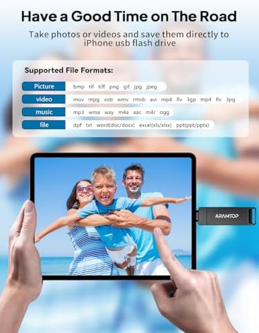 64 GB Multi-Port Photo Stick – USB C & USB A Flash Drive for i Phone, i Pad & Android – Effortless Data Transfer & Instant Storage Expansion – High-Speed Memory Storage Solution for Travelers & Content Creators – No Apps Needed, Plug & Play Convenience