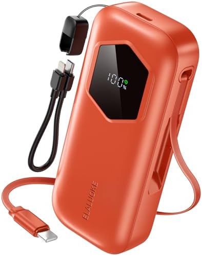 Ultra-Fast 2025 Portable Power Bank 10000 m Ah with Integrated Retractable PD Cable – 35 W Quick Charge Solution for i Phone, Samsung, Android, i Pad & Mac Book – Dual Device Charging Capability & Intelligent LED Power Indicator (Chic Blue)