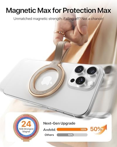 Elevate Your i Phone Experience with the andobil 2025 Premium Leather Magnetic Phone Grip – Unmatched Stability & Adjustable Kickstand for Seamless Mag Safe Integration, Compatible with i Phone 16 Pro Max/15/14/13 in Elegant Brown – Luxurious Design Meets Exceptional Functionality