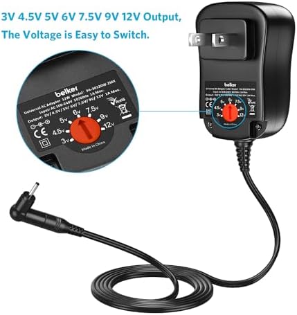 Versatile 12 W Adjustable Voltage AC/DC Power Adapter for Home Electronics – Universal Compatibility with Routers, Smartphones, Tablets, CCTV & IP Cameras – Reliable 1 A Output for Optimal Performance and Safety Solutions