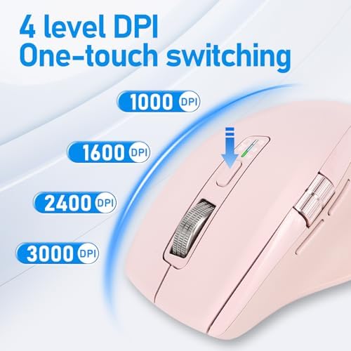 Elevate Your Workspace with the Chic Pink Wireless Bluetooth Side Scroll Mouse – Ergonomic Multi-Device Compatibility, Silent Click Technology, and Smart Flying Scroll for Effortless Navigation on Laptops, i Pads, and Mac Books – Perfect for Comfort and Style Seekers!