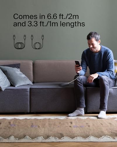 Belkin Boost Charge Braided USB-C to USB-C Cable – 1 m (3.3 ft) Durable Fast Charging Cable for i Phone, Galaxy, Nintendo Switch 2, i Pad Pro, and Pixel – Tangle-Free Design with 480 Mbps Data Transfer – Ultimate Universal Compatibility for All Your Devices