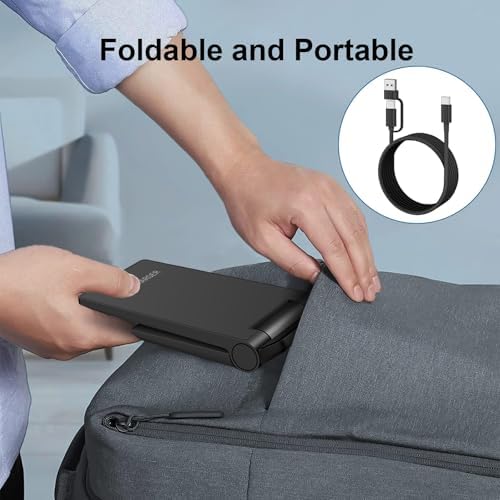 25 W Dual Wireless Charging Station – Foldable Fast Charger for i Phone 16/Pro/15/14/13/12/11/Plus/SE/X & Samsung/LG Devices – Portable Induction Pad with Air Pods Compatibility – Intelligent Overcharge Protection for Home & Office Use