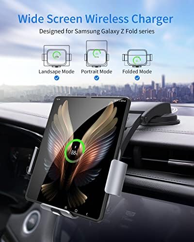 Transform Your Driving Experience with the Dual Coil Fast Charging Wireless Car Charger – Optimized for Galaxy Z Fold 6/5/4/3 and i Phone 16 Max, Air Vent & Dashboard Smartphone Holder – Ultimate Compatibility and Safety Features for On-the-Go Power