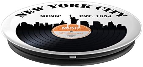 Vintage New York City Skyline Vinyl Record Music Disc Holder PopSockets Swappable PopGrip – Enhanced Compatibility and Speed