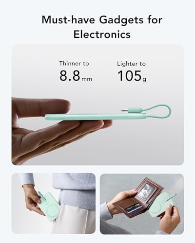 VEEKTOMX Ultra-Slim 5000 m Ah Portable Power Bank with Built-in Charging Cable for i Phone – Lightweight Battery Pack for i Phone 14/13/12/XS/Pro/Air Pods – Quick Charge Convenience in a Stylish Design – Perfect for On-the-Go Power Solutions