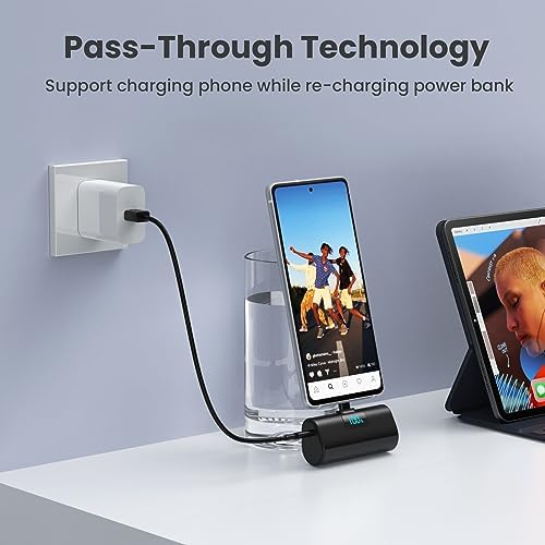 Dual-Pack Portable Power Bank for i Phone 16 Series – 5200 m Ah Fast Charging USB-C Battery Pack with Built-in Connector for i Phone 16/16 Plus/16 Pro/16 Pro Max/15 Series, Samsung & Android Devices – Lightweight Travel Charger for On-the-Go Convenience