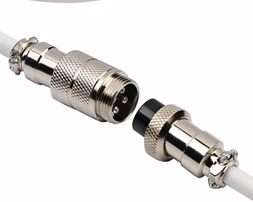 Transform Your Gaming Experience with the EPOMAKER Mix 1.8 m Coiled USB C to USB A TPU Keyboard Cable – Detachable Metal Aviator for Ultimate Customization, Sleek White Design for Enhanced Aesthetics, and Superior Performance for Mechanical Gaming Keyboards