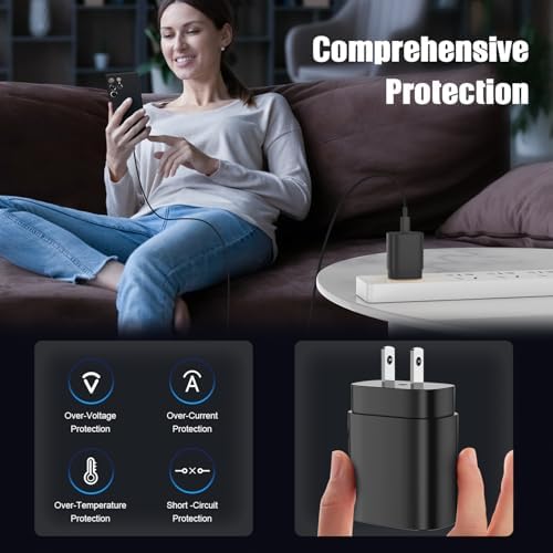 Essri 25 W Fast Charging Power Pack – Ultimate USB-C Wall Adapter Set with 6 ft & 10 ft Cables for i Phone 16/15, i Pad Pro/Mini Compatibility – Ideal Travel & Home Charging Solution for Busy Lifestyles