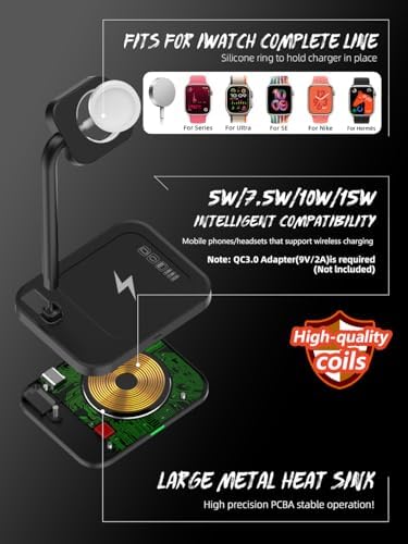 Advanced 2-in-1 Charging Station for i Watch & i Phone – Fast Charging Dock for i Phone 16/15/14/13/12/11/X/8, i Watch Series Ultra/10/9/8/7/6/SE/5/4/3/2/1, and Air Pods 2/3/4 – Elegant White Design for Optimal Device Organization and Speed Boost