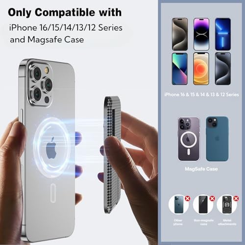 AUROX Mag Safe Phone Grip with Kickstand & Finger Loop – Premium Magnetic Holder for i Phone 12-16 Series in Sleek White – Unmatched Stability & Hands-Free Viewing for Ultimate User Convenience